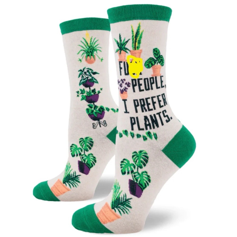 NWT F*** People I Prefer Plants novelty socks, women’s size 6-10